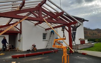 Extension garage sur poteaux